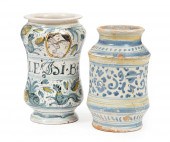 TWO FAIENCE CERAMIC JARSTwo Fa