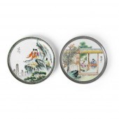 TWO FAMILLE ROSE PLATES
20TH C