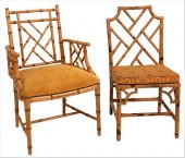 TWO FAUX BAMBOO HOLLYWOOD REGE