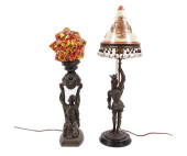 TWO FAUX BRONZE ACCENT LIGHTS<