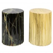TWO FAUX MARBLEIZED COLUMNAR O