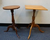 TWO FEDERAL MAPLE TRIPOD CANDL