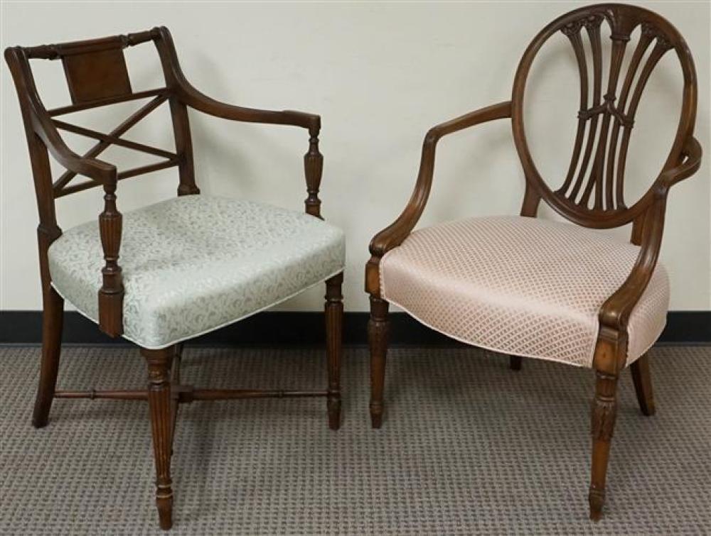 TWO FEDERAL STYLE MAHOGANY AND