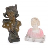 TWO FEMALE BUSTS: "CELIA" BRON