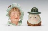 Two Female Head Tobacco Jars V