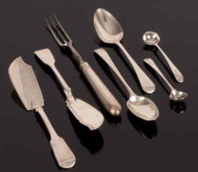 Two fiddle pattern silver butter