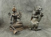 TWO FIGURAL ASIAN BRONZE SCULP