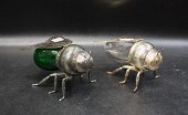 TWO FIGURAL BEE HONEY POTS, OF