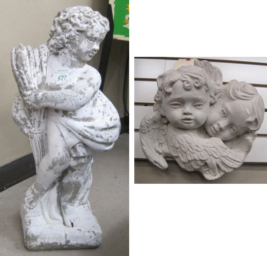TWO FIGURAL CAST CONCRETE GARDEN