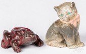 TWO FIGURAL CAST IRON PAPERWEI