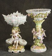 TWO FIGURAL PORCELAIN COMPOTES