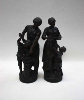 TWO FIGURAL SPELTER SCULPTURES