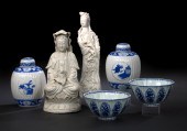 Two Figures of Kwan-Yin,  one