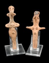 TWO FIGURINE ANCIENT AND ANCIE