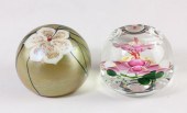 Two Fine Art Glass Paperweight