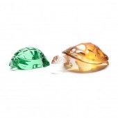 TWO FINE CRYSTAL TURTLES Franc