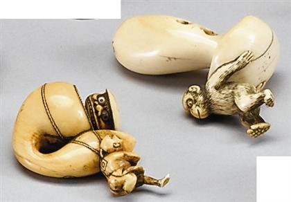 Two Fine Japanese elephant ivory