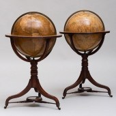 TWO FINE REGENCY GLOBES ON MAH