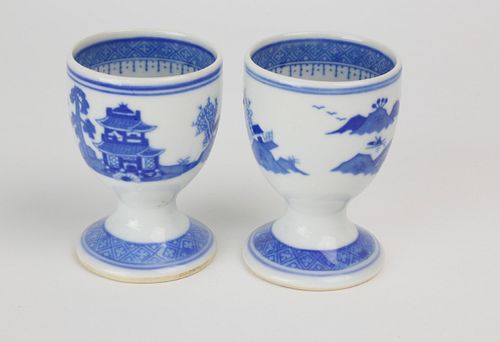 TWO FINELY DECORATED CANTON EGG