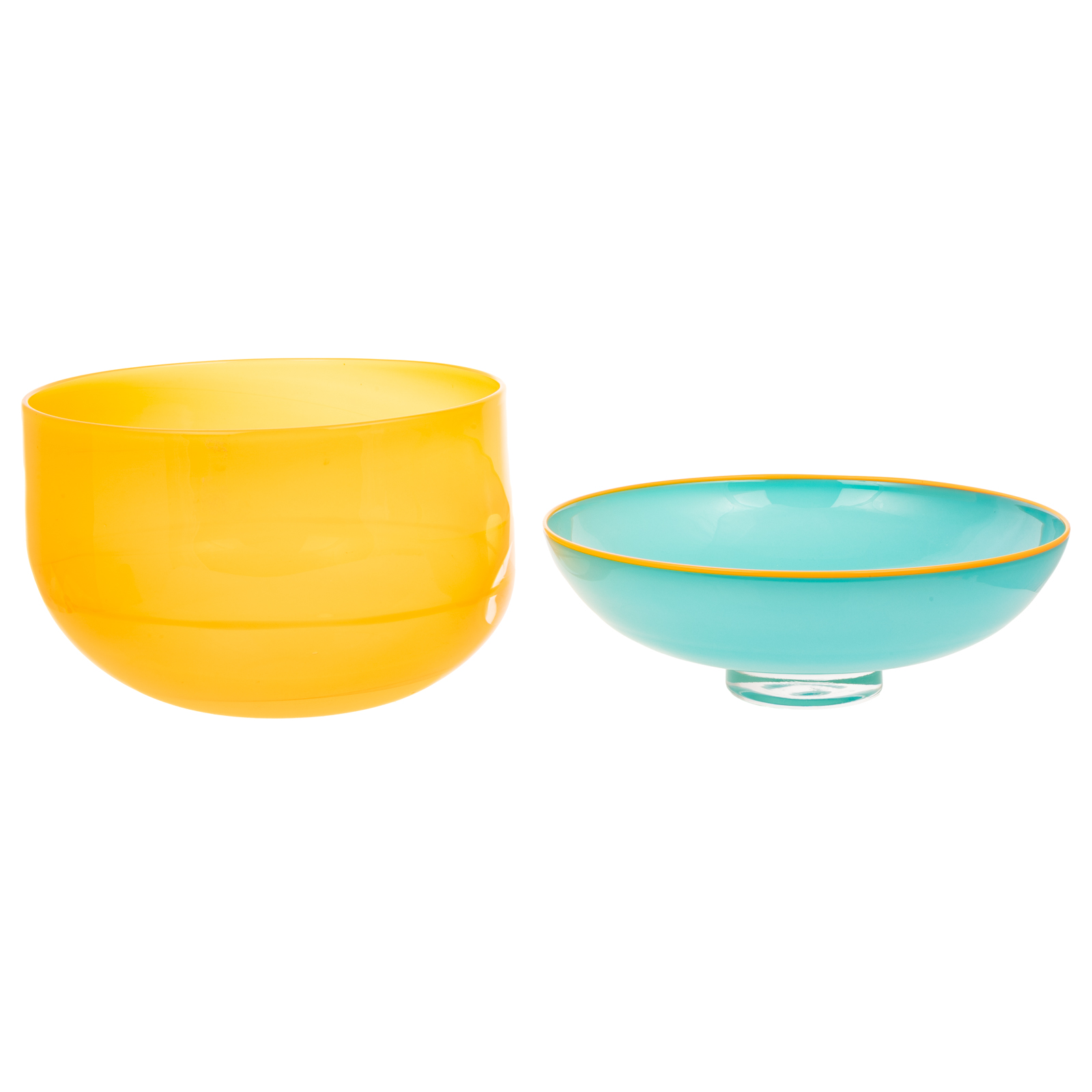TWO FINNISH ART GLASS BOWLS