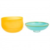 TWO FINNISH ART GLASS BOWLS Co
