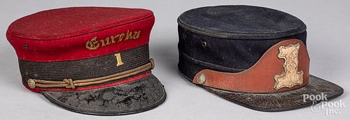TWO FIRE DEPARTMENT DRESS CAPSTwo