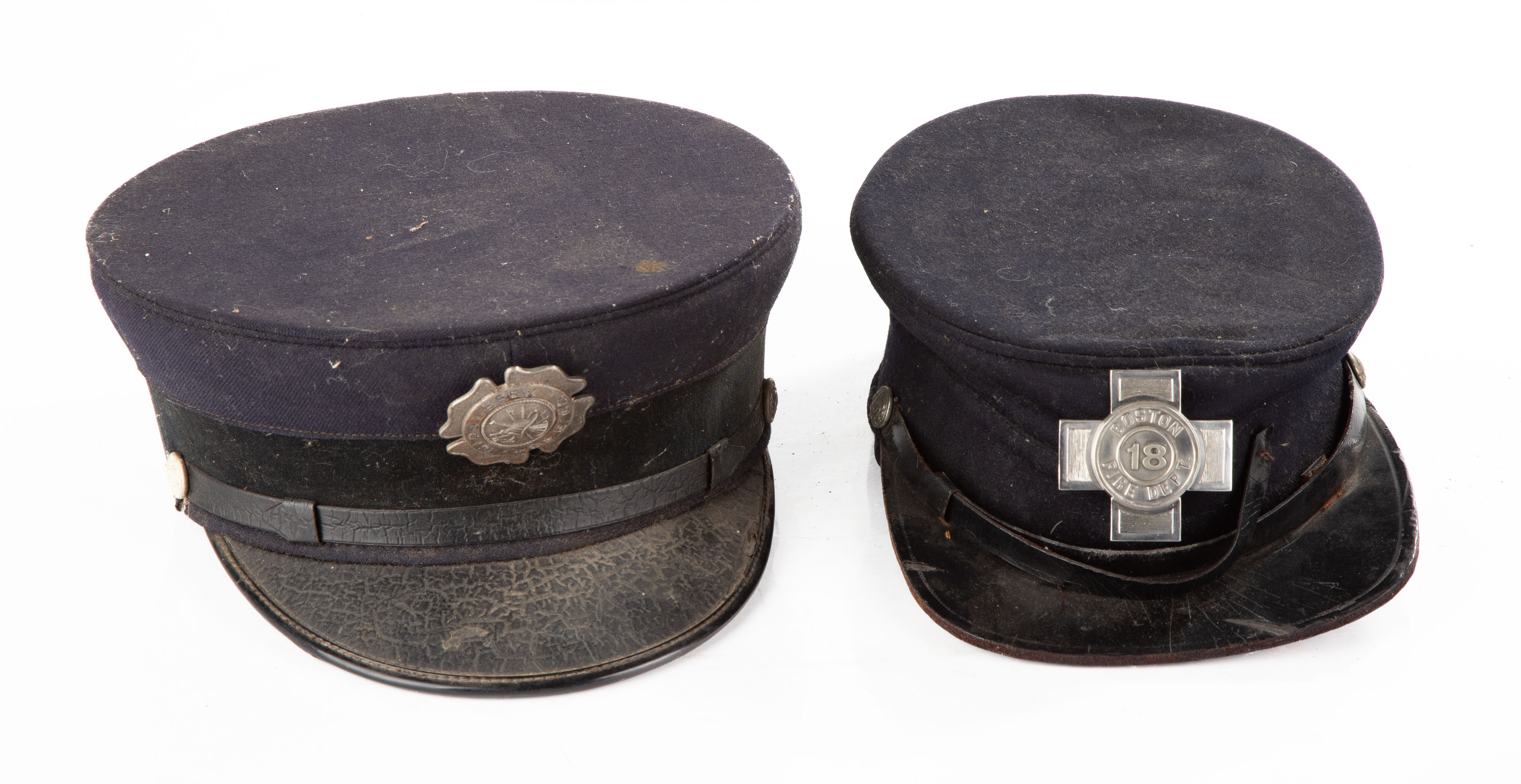 TWO FIREMAN'S WOOL CAPS Wentworth