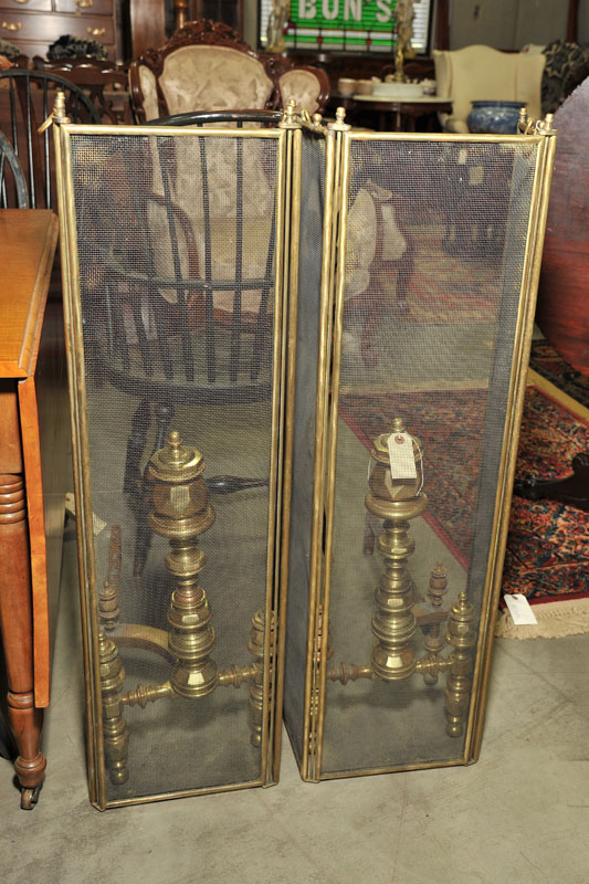 TWO FIREPLACE PIECES. A pair of