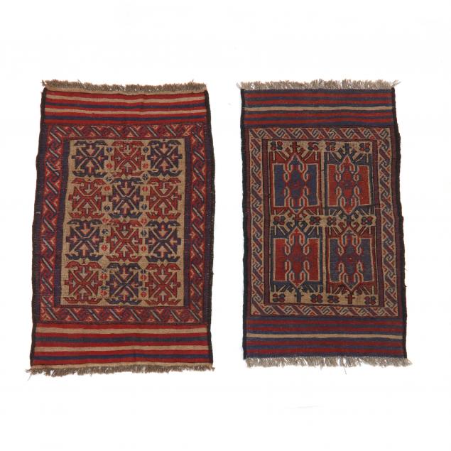 TWO FLAT-WEAVE SOUMAK AREA RUGS
