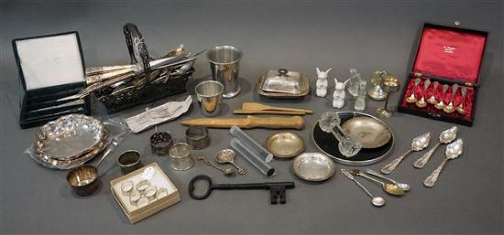 TWO FLATS WITH ASSORTED SILVER