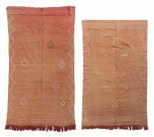 TWO FLATWOVEN RUGS: 4’2” X 7’8