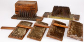 TWO FLAX HATCHELS, 19TH C.<br>
