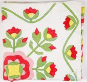 TWO FLORAL APPLIQUé QUILTS, 19