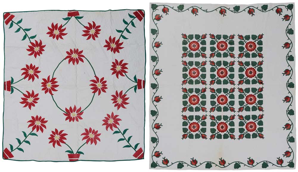 Two Floral Appliqué Quilts