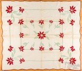TWO FLORAL APPLIQUé QUILTS, EA