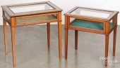 TWO FLORAL INLAID VITRINES WIT