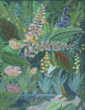 TWO FLORAL PAINTINGSCarin Moor