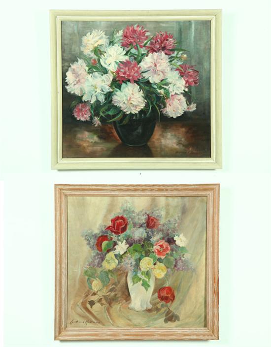 TWO FLORAL STILL LIFES BY CHRISTINA