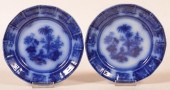 TWO FLOW BLUE IRONSTONE CHINA