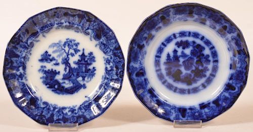TWO FLOW BLUE IRONSTONE CHINA