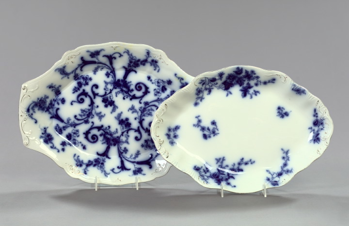 Two "Flow Blue" Platters,  first