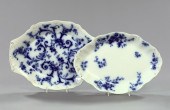 Two "Flow Blue" Platters,  fir