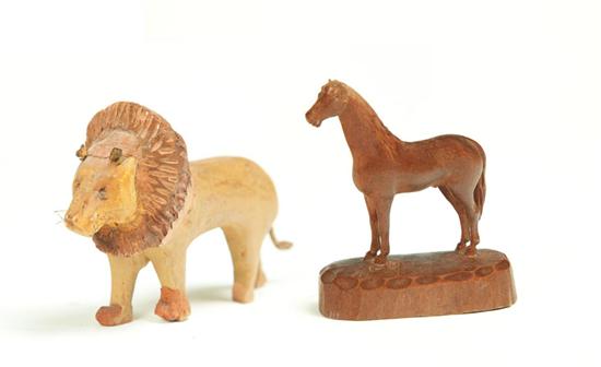 TWO FOLK ART ANIMALS.  American 