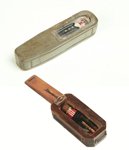 TWO FOLK ART BOXES.  American  late