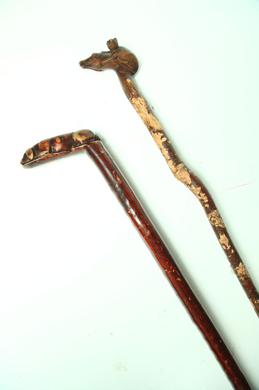 TWO FOLK ART CANES.  American  late