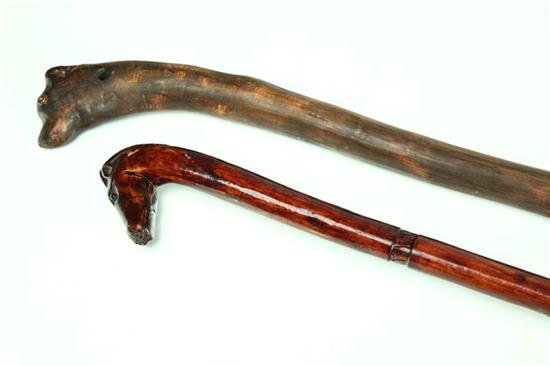 TWO FOLK ART CANES.  American  late