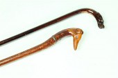 TWO FOLK ART CANES.  Attribute