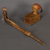 TWO FOLK ART CARVED TOYS, CONS
