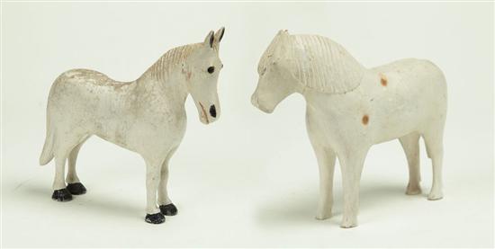 TWO FOLK ART HORSES.  American  1st