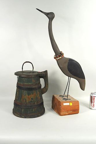 TWO FOLK ART WOOD ITEMSTwo Folk Art